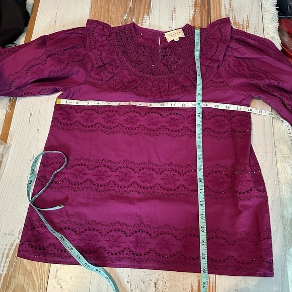 Sezane Elsa Embroidered Eyelet Top Size 36 US 4 Small - Picture 9 of 9
